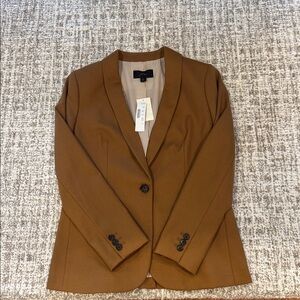 J. Crew Tan Blazer with Striped Lining